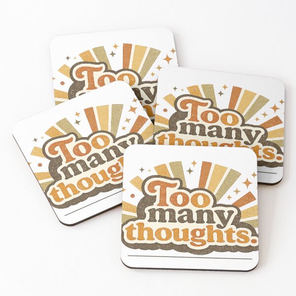Item preview, Too Many Thoughts – Funny ADHD Retro Quote Design designed and sold by kopcollage.