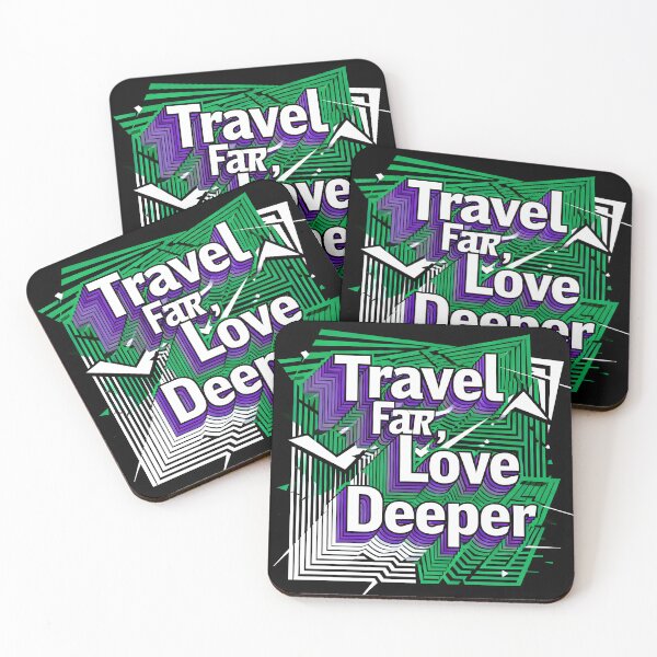 Item preview, Travel Far Love Deeper – Abstract Line Typography designed and sold by FreeFromDefault.