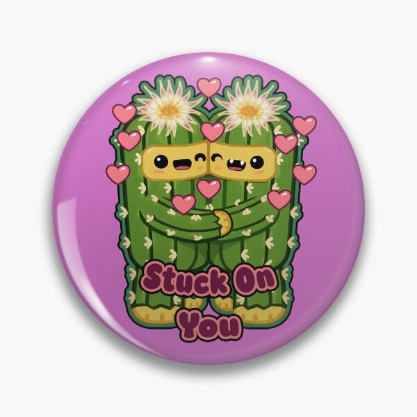 Item preview, Stuck On You – Cute Cactus Couple Valentine designed and sold by PlantasaurClub.