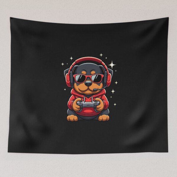 Item preview, Gamer Rottweiler Cool Dog Playing Video Games designed and sold by GrumpySableye.