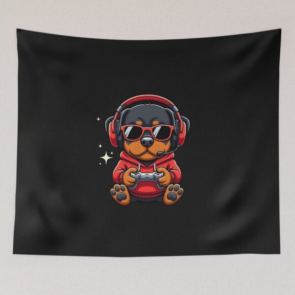 Item preview, Gamer Rottweiler Cute Puppy Gaming Dog designed and sold by GrumpySableye.