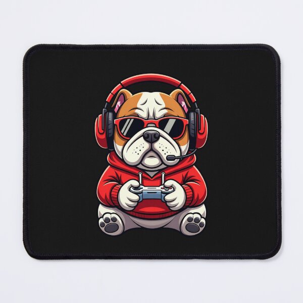 Item preview, Bulldog Gamer With Headset And Sunglasses designed and sold by GrumpySableye.