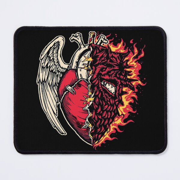 Item preview, Half Angel Half Demon Heart – Inner Struggle Art designed and sold by ShadyArfaa.