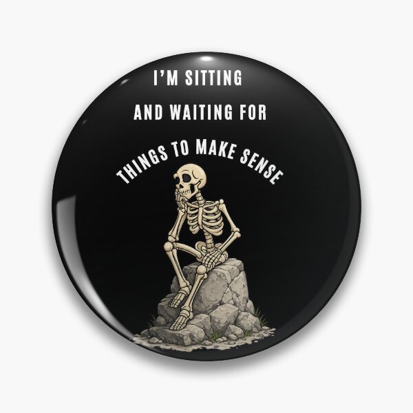 Item preview, I'm Sitting Waiting for Things to Make Sense Funny Skeleton T-Shirt, Confused Skull Overthinker Anxiety designed and sold by digitalbitcraft.