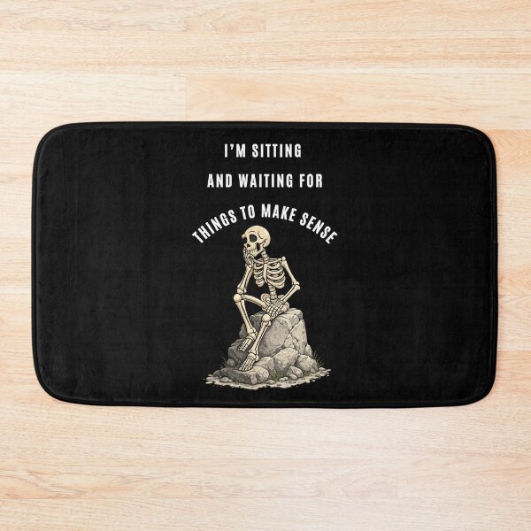 Item preview, I'm Sitting Waiting for Things to Make Sense Funny Skeleton T-Shirt, Confused Skull Overthinker Anxiety designed and sold by digitalbitcraft.