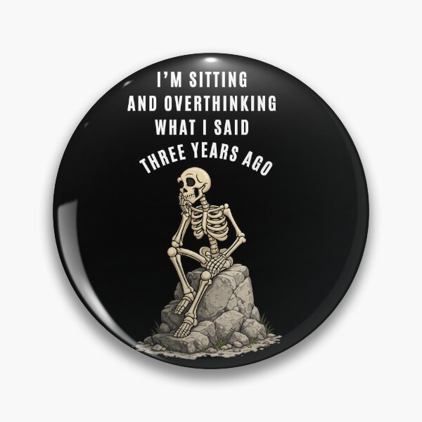 Item preview, Overthinking What I Said Three Years Ago Funny Skeleton T-Shirt, Skull Overthinker Merch, Relatable Anxiety Humor Tee designed and sold by digitalbitcraft.