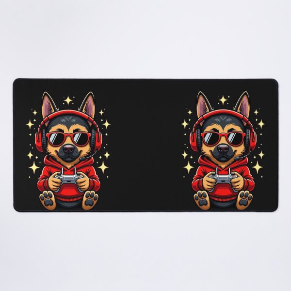 Item preview, Gamer German Shepherd Gaming Dog Funny designed and sold by GrumpySableye.