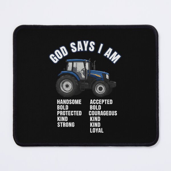 Item preview, God Says I Am Blue Tractor – Christian Affirmations for Farm Boys designed and sold by julimarks.