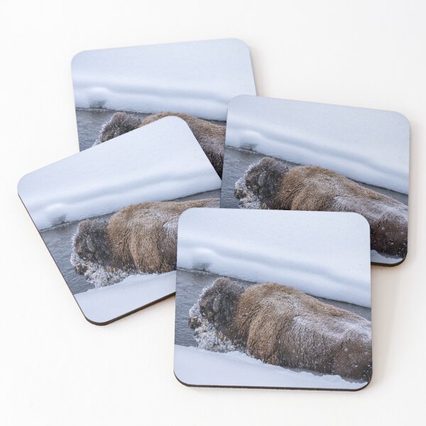 Item preview, Bison Walking in Frozen River designed and sold by SafariByMarisa.
