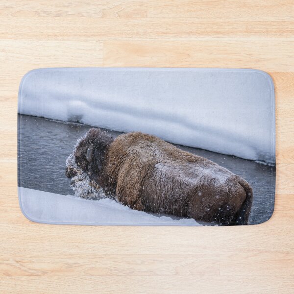 Item preview, Bison Walking in Frozen River designed and sold by SafariByMarisa.