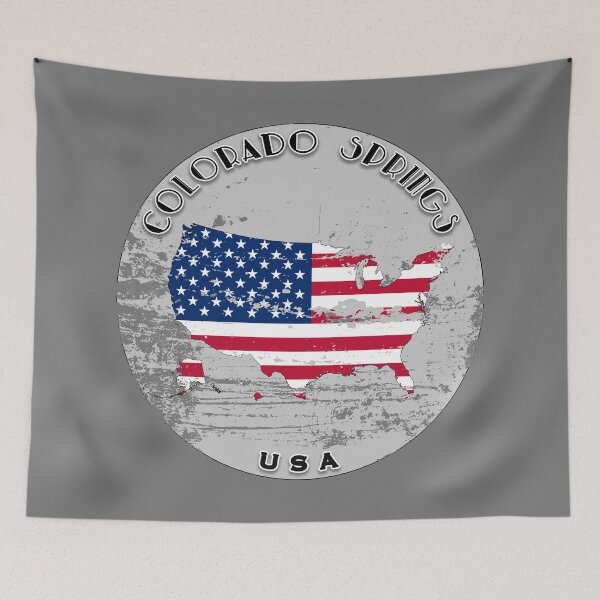 Item preview, Colorado Springs United States of America | Worn Flag Travel Badge designed and sold by World Designs.
