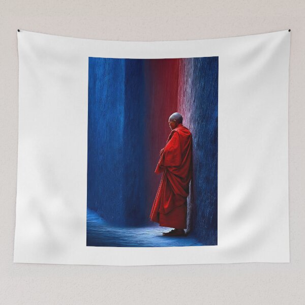 Item preview, Solitary Monk in Vibrant Color Palette designed and sold by Artessie.