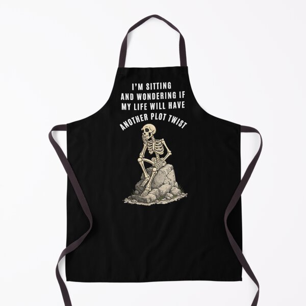 Item preview, Sitting Wondering If My Life Will Have Another Plot Twist Funny Skeleton T-Shirt, Existential Skull Anxiety Meme designed and sold by digitalbitcraft.