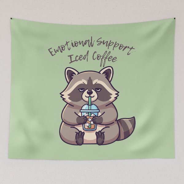 Item preview, Emotional Support Iced Coffee - Funny Raccoon Trash Panda designed and sold by Design_Your_Day.