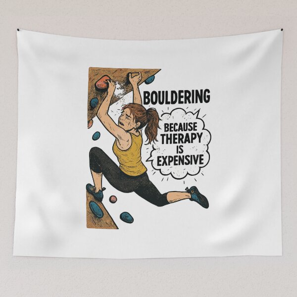Item preview, Bouldering instead of therapy – Fun climbing shirt for women designed and sold by Pineapple-Tree.