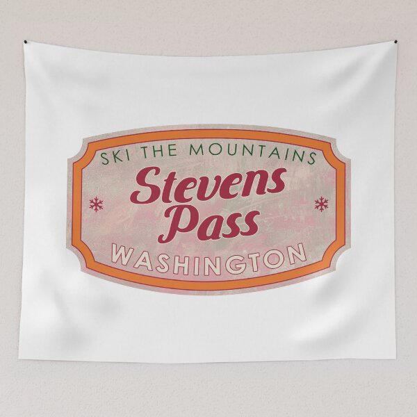 Item preview, Stevens Pass, Washington, Ski, textured skiing badge designed and sold by Wanderful-roads.