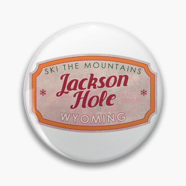 Item preview, Jackson Hole, Wyoming, Ski, textured skiing badge designed and sold by Wanderful-roads.