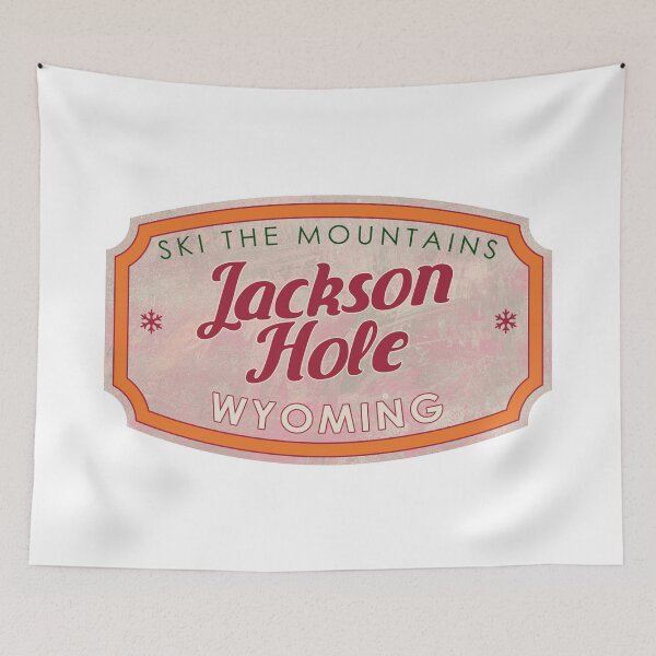 Item preview, Jackson Hole, Wyoming, Ski, textured skiing badge designed and sold by Wanderful-roads.
