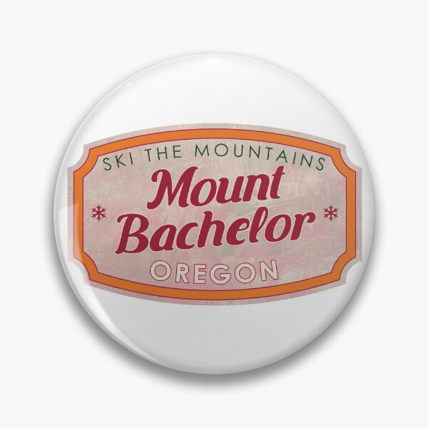 Item preview, Mount Bachelor, Oregon, Ski, textured skiing badge designed and sold by Wanderful-roads.