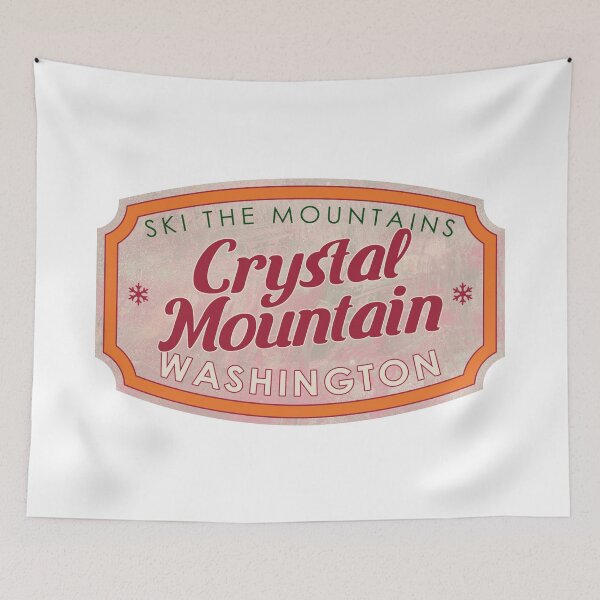 Item preview, Crystal Mountain, Washington, Ski, textured skiing badge designed and sold by Wanderful-roads.