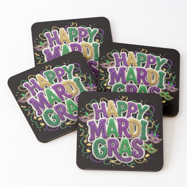 Item preview, Faux Yarn Mardi Gras, Latch Hook Crochet Mardi Gras, Preppy Glitter Knit, Louisiana designed and sold by DesignDenDo ⭐⭐⭐⭐⭐.