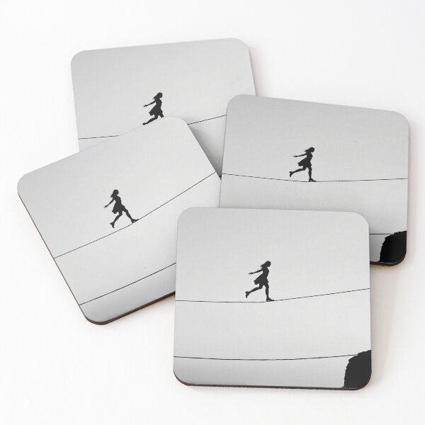 Item preview, Woman Walking Tightrope Silhouette - Balance & Risk Art designed and sold by EllDAV777.
