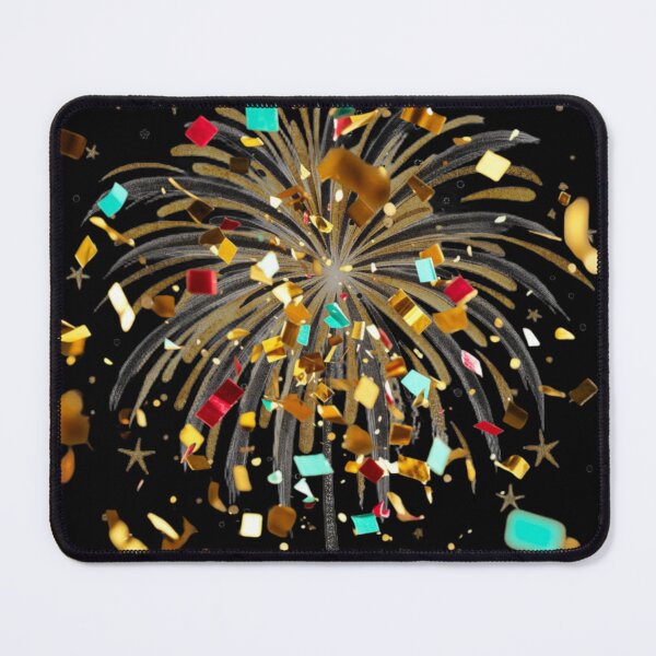 Item preview, Golden Fireworks Confetti Burst – Festive Celebration Glow Art designed and sold by SolutionsArt.