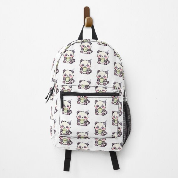 Item preview, Sleepy Kawaii Panda Drinking Matcha – Cozy Pastel Animal Art designed and sold by CozyCritterShop.
