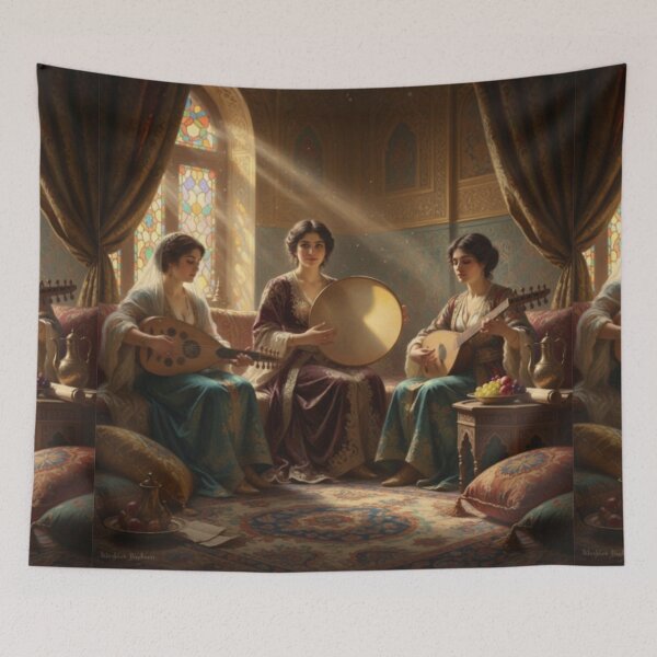 Item preview, Three Musicians in the Golden Harem - Classical Orientalist Art designed and sold by Caira-Design.