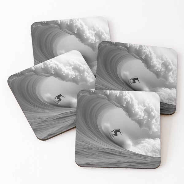 Item preview, Epic Big Wave Surfing Silhouette - Surfer in Massive Ocean Wave designed and sold by EllDAV777.