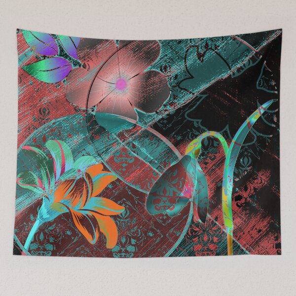 Item preview, Surreal Dark Bloom Flowers Illustration – Hidden Garden Art designed and sold by Brooklyn Hearty.