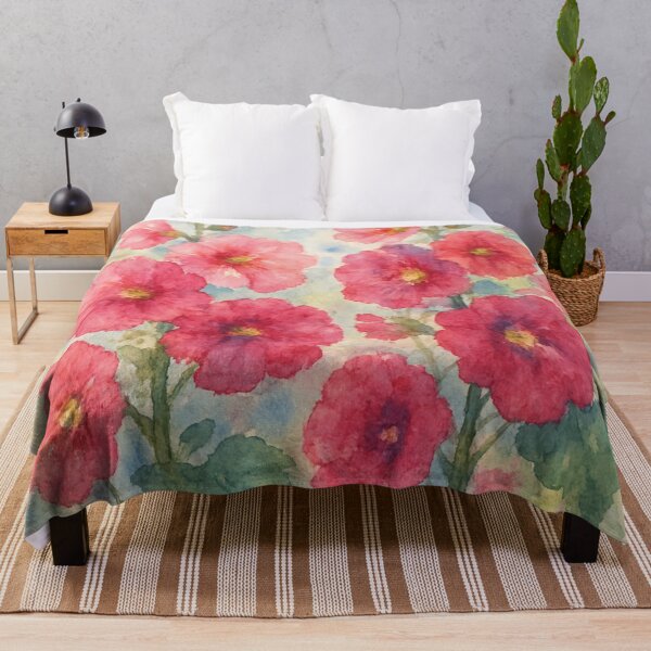 Item preview, Old Fashioned Pink Hollyhocks designed and sold by TinCatOutPost.