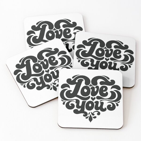 Item preview, Love You Heart Typography – Retro Valentine Design designed and sold by Weasel Graphix.