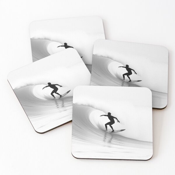 Item preview, Black White Surfer Silhouette Wave Riding Poster designed and sold by EllDAV777.