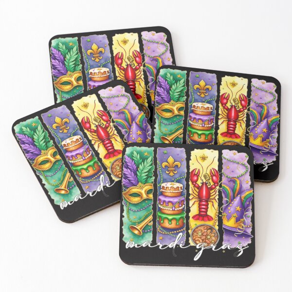 Item preview, Retro Mardi Gras, Brushstroke Mardi Gras, Glitter, Mardi Gras Coquette, King Cake, Louisiana Crawfish designed and sold by DesignDenDo ⭐⭐⭐⭐⭐.