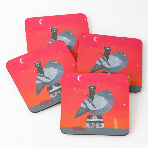 Item preview, Rulers of The Roost Cat and Pigeon designed and sold by KilkennyCat Art.