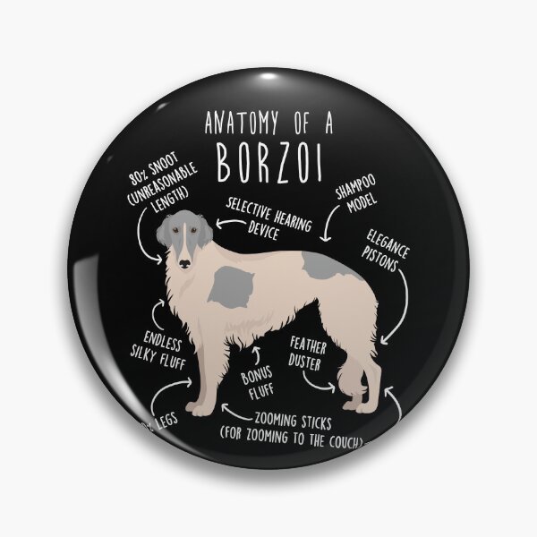Item preview, Silver and White Borzoi Dog Anatomy designed and sold by Clara Hollins.