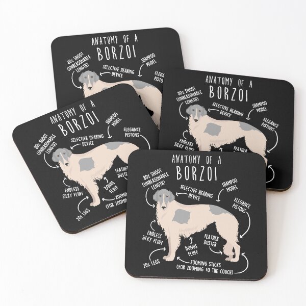 Item preview, Silver and White Borzoi Dog Anatomy designed and sold by Clara Hollins.
