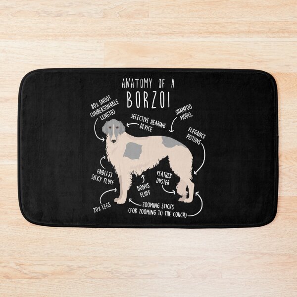 Item preview, Silver and White Borzoi Dog Anatomy designed and sold by Clara Hollins.