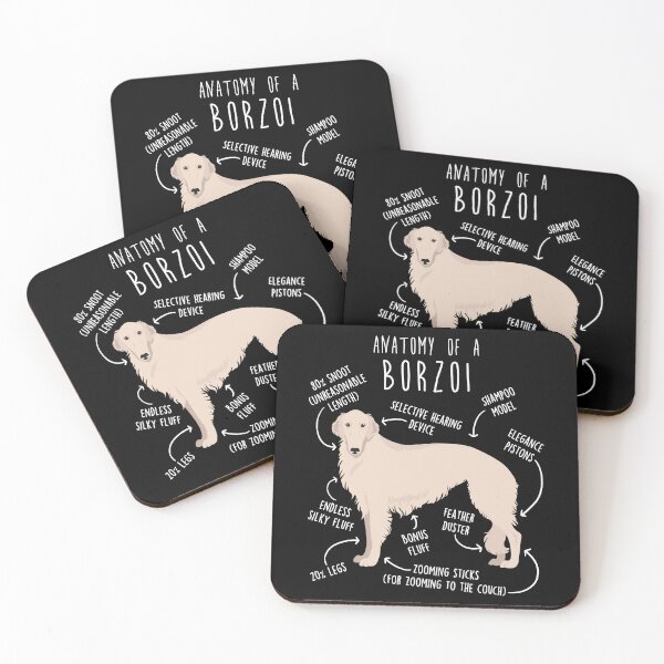 Item preview, White Borzoi Dog Anatomy designed and sold by Clara Hollins.