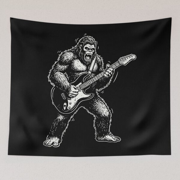 Item preview, Bigfoot Electric Guitar Vintage Cryptid Musician   designed and sold by Y-Vibes.