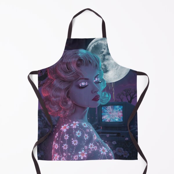 Item preview, Vaporwave Pin-Up Digital Ghost Art Print | 1960s Glitch Goddess Poster | Cyberpunk Moon Aesthetic Wall Art designed and sold by MissSaylor.