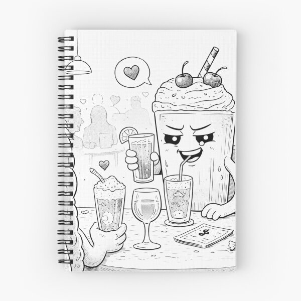 Item preview, Flirty Milkshake Date – Cute Funny Kawaii Drink Couple designed and sold by ComedyInkFactor.