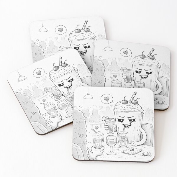 Item preview, Flirty Milkshake Date – Cute Funny Kawaii Drink Couple designed and sold by ComedyInkFactor.