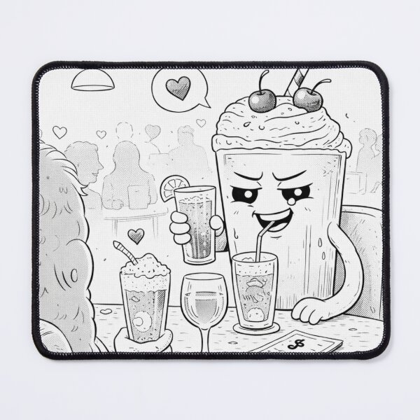 Item preview, Flirty Milkshake Date – Cute Funny Kawaii Drink Couple designed and sold by ComedyInkFactor.