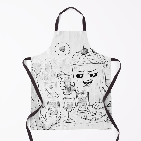 Item preview, Flirty Milkshake Date – Cute Funny Kawaii Drink Couple designed and sold by ComedyInkFactor.