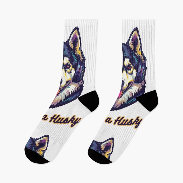 Item preview, Vibe Like a Husky  -Neon Husky DJ Shirt designed and sold by JoezCreations.