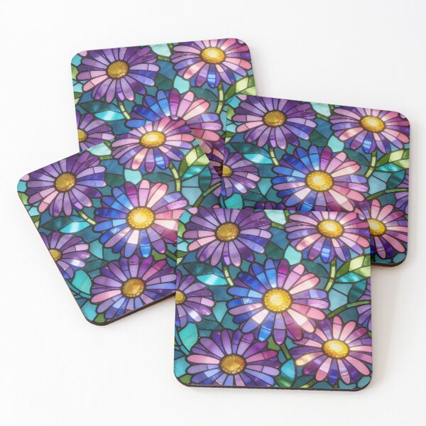 Item preview, September Birth Flower Aster – Faux Stained Glass Floral Phone Case, Journal, Art & Tote designed and sold by MindfullyCreated.