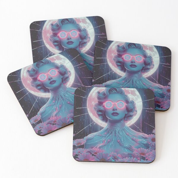 Item preview, Glitch Pin-Up Vaporwave Sticker | 1960s Digital Ghost Decal | Neon CRT Moon Cyberpunk Art designed and sold by MissSaylor.