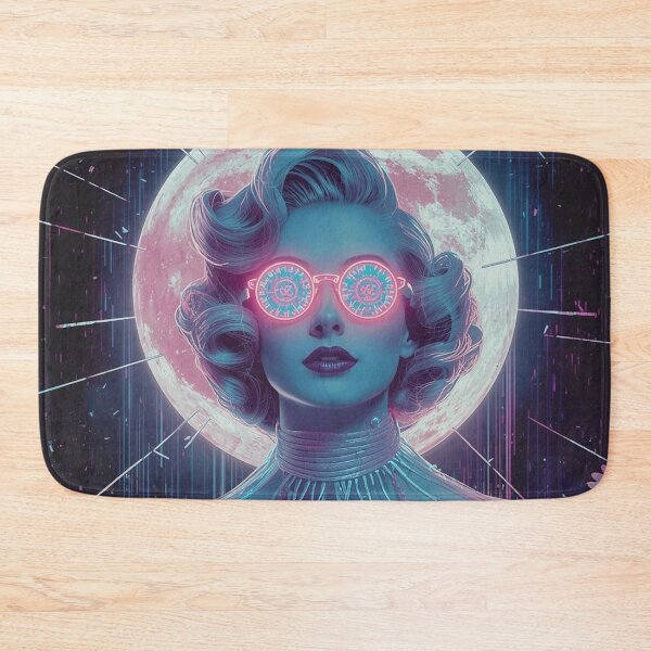 Item preview, Glitch Pin-Up Vaporwave Sticker | 1960s Digital Ghost Decal | Neon CRT Moon Cyberpunk Art designed and sold by MissSaylor.